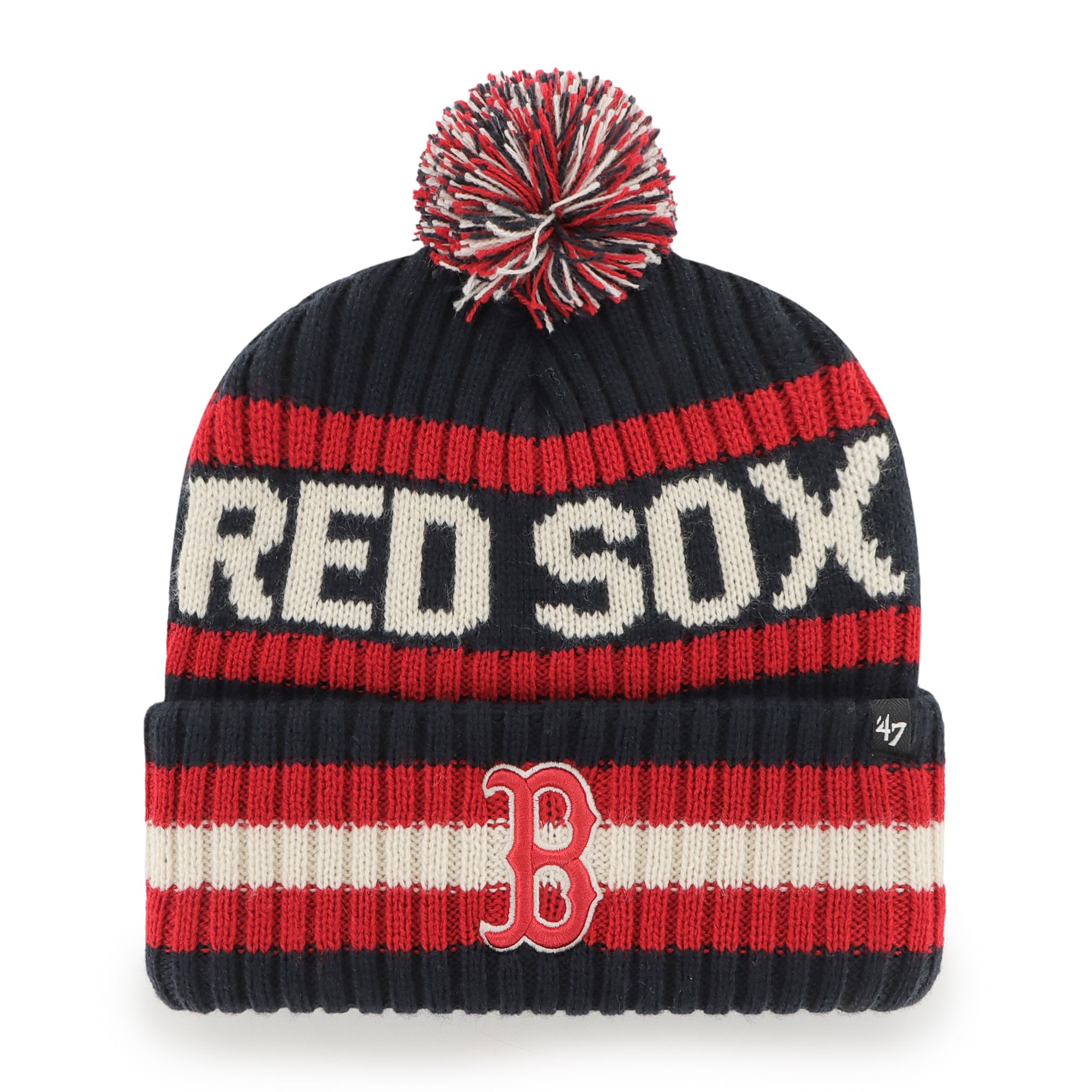Boston Red Sox Hats Shop – Explore boston red sox 821747 primary team logo bering pom top cuff knit hat – navy Collection